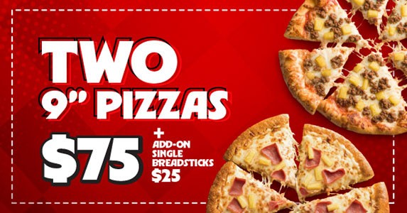 TWO 9 INCH PIZZAS