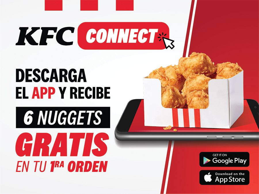 6 piezas de Kentucky Fried Chicken Nuggets gratis al bajar la aplicación de KFC Puerto Rico