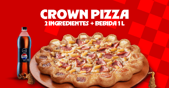 Combo Crown Pizza 2 ing + Gaseosa 1 Litro